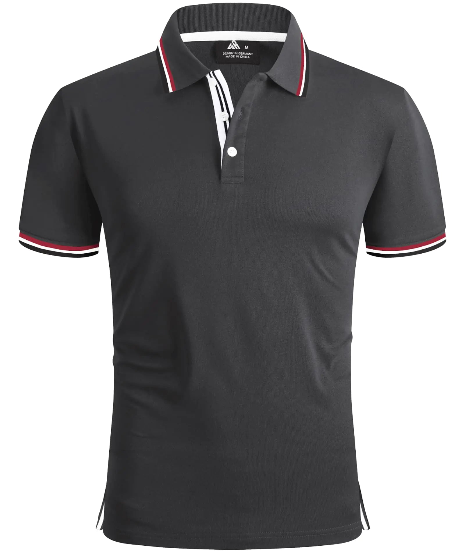 onedog Mens Polo Shirts Moisture Wicking Short Sleeve Tennis Polo Collared Golf Shirts Casual Summer Athletic Tees Dark Grey