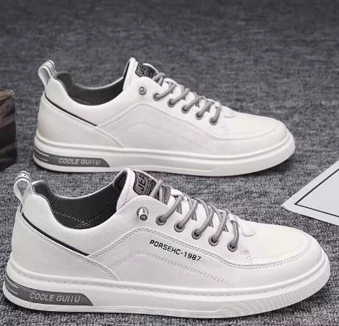 Men's Spring New Breathable Casual White Sneakers
