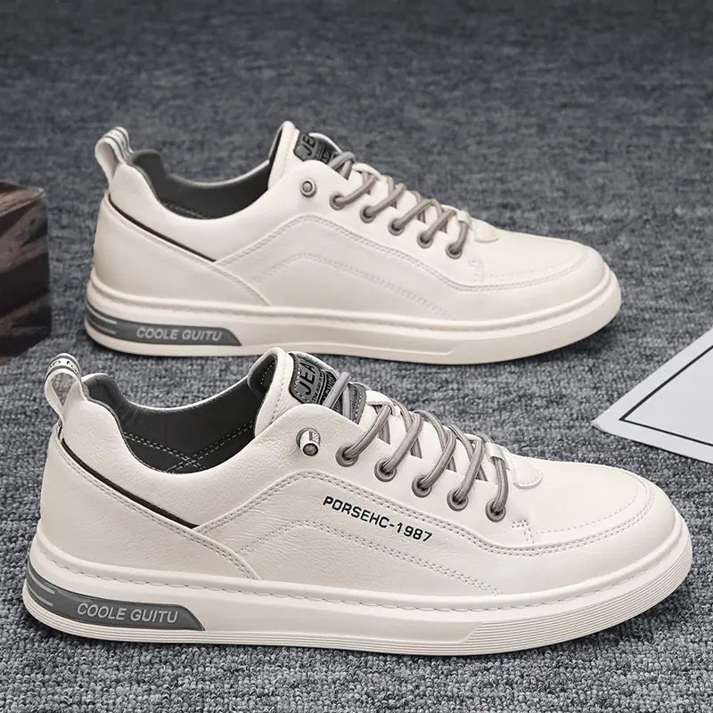 Men's Spring New Breathable Casual White Sneakers