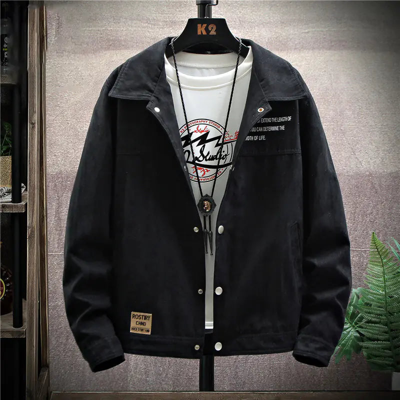 Men's Spring Work Jacket, Denim Coat, Korean Style