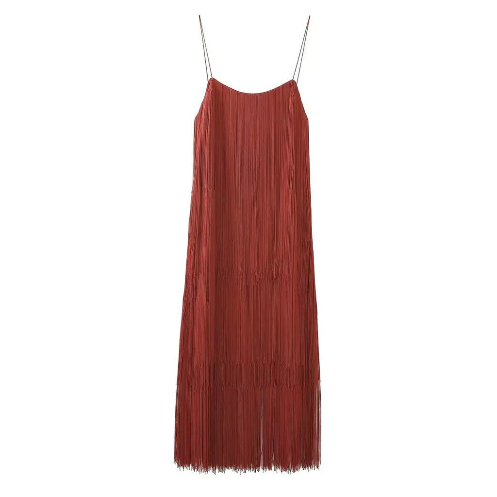 2023 Summer Women's Bohemian Fringe Maxi Dress