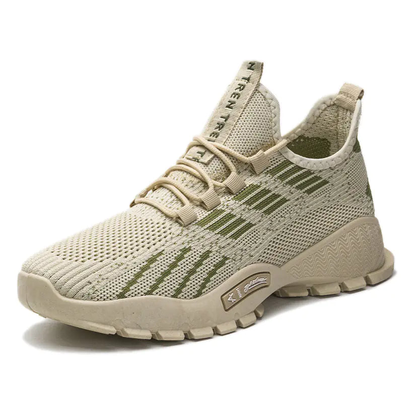 Summer Men's Athletic Sneakers - Breathable Knit Casual Shoes