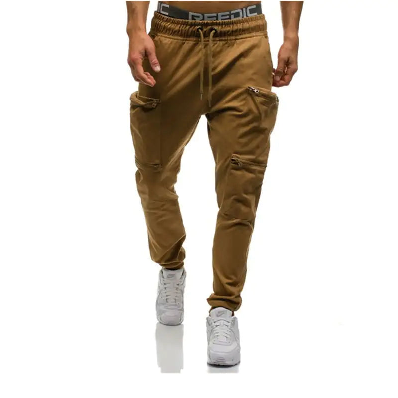 Slim-fit Camouflage Mid-waist Sports Trousers