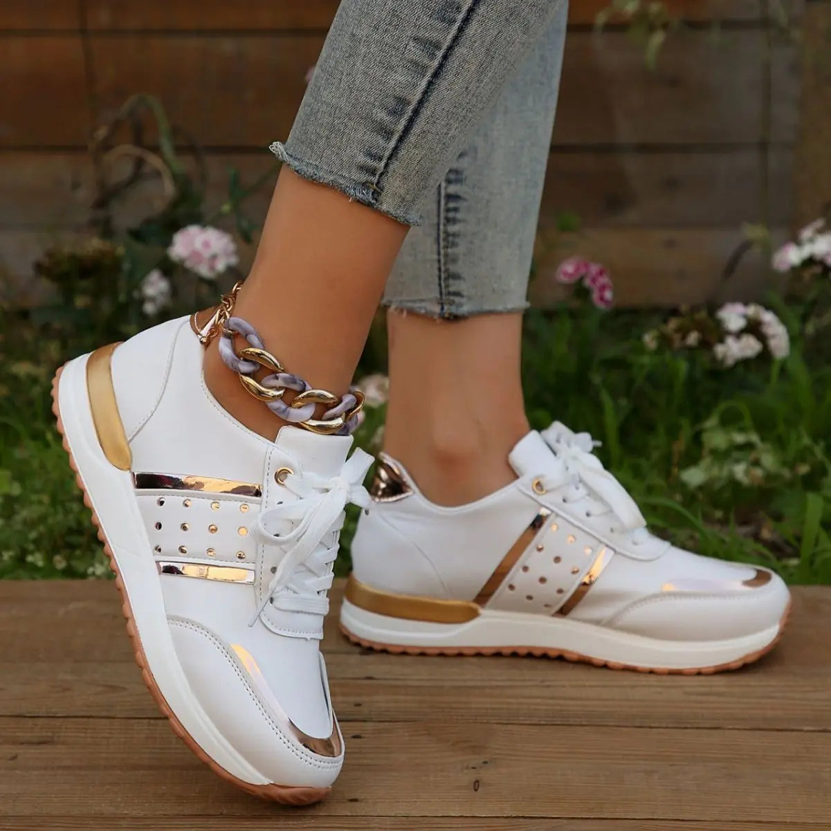 Women's Spring Thick-soled Colorful Casual Sports Shoes
