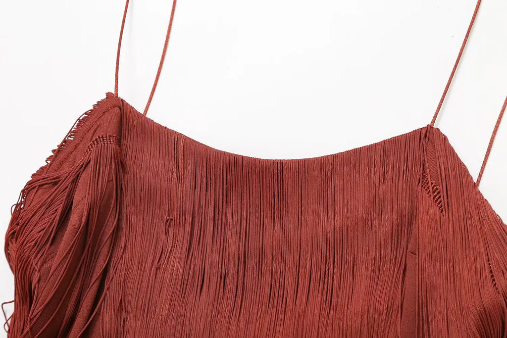 2023 Summer Women's Bohemian Fringe Maxi Dress