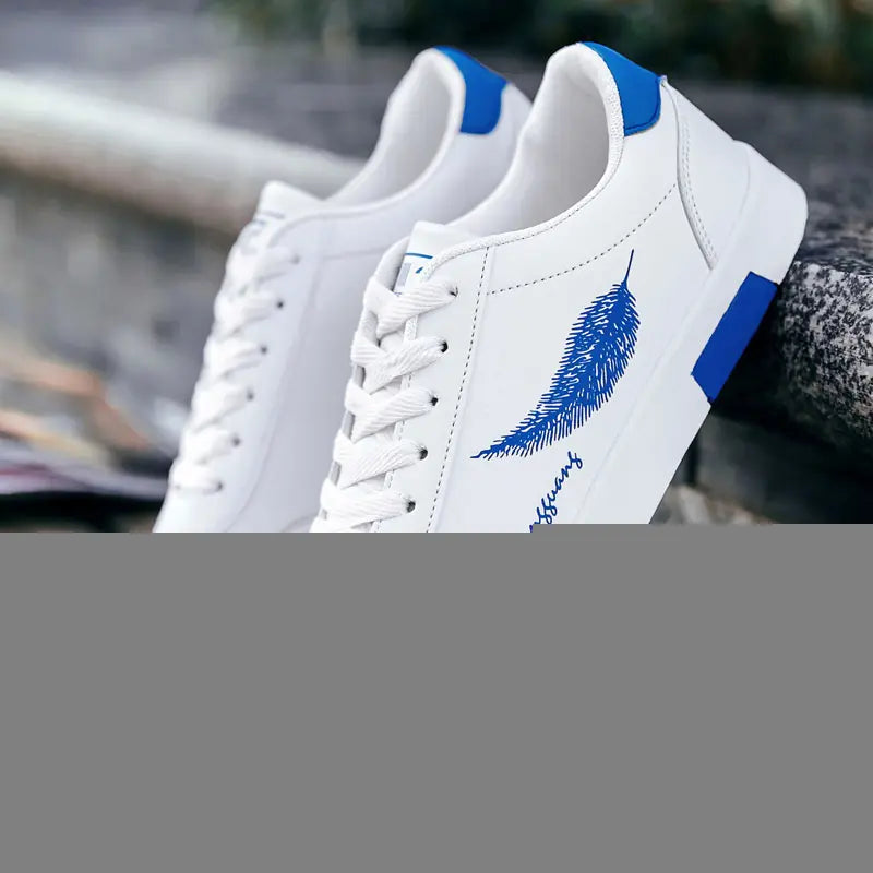 Men's Running Sneakers, Casual Feather Shoes, White Sneakers