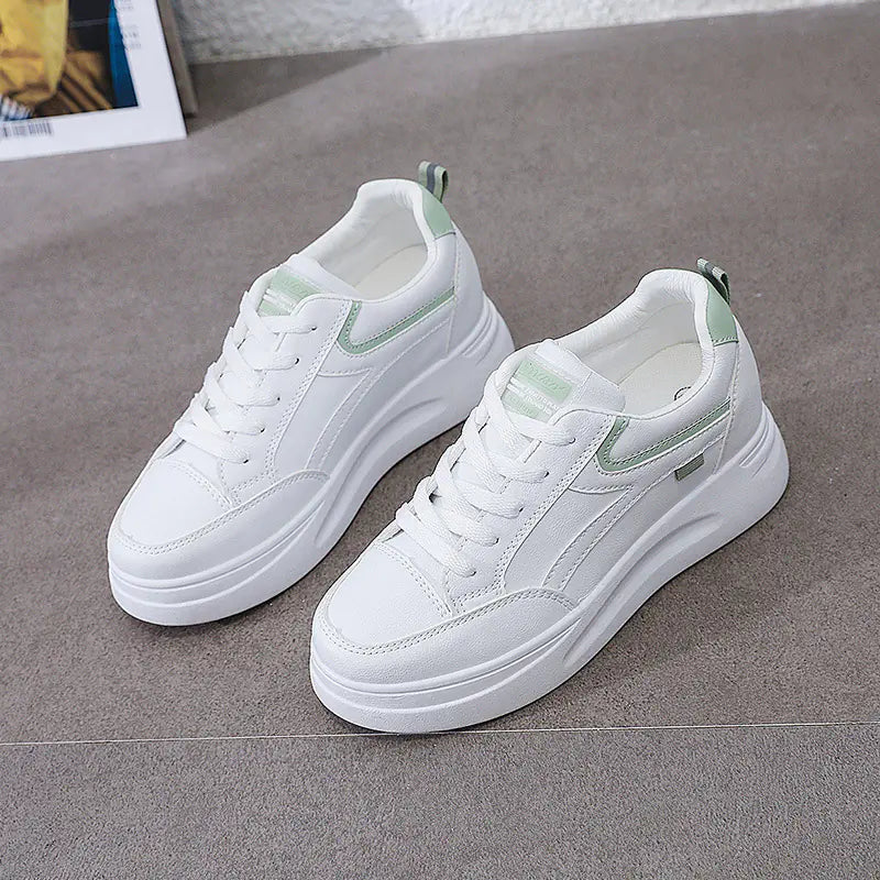 Women's Waterproof Thick-Soled White Sneakers