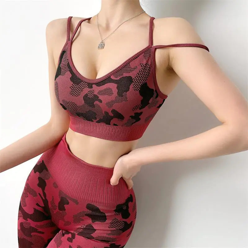 High-Waist Camouflage Seamless Hip-Lifting Fitness Pants