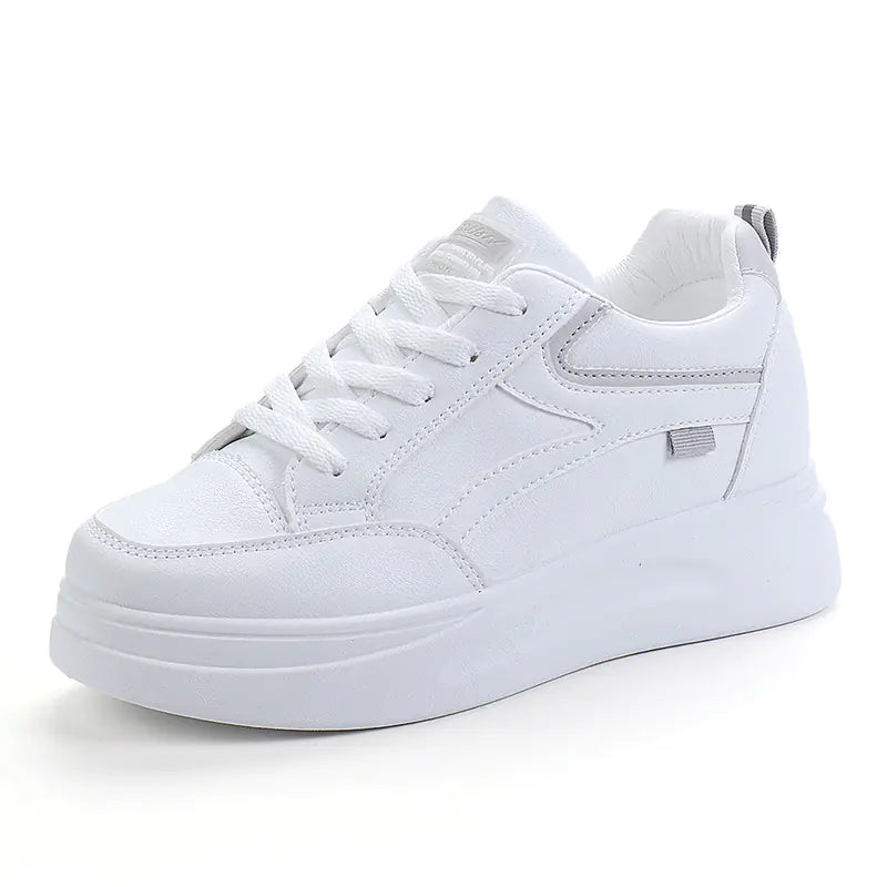 Women's Waterproof Thick-Soled White Sneakers