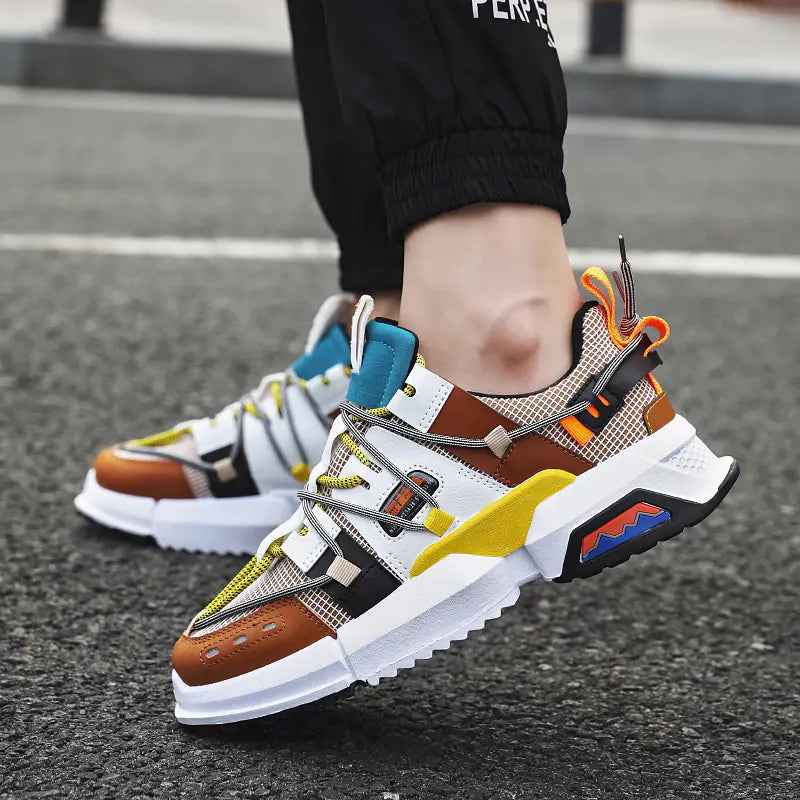 Men's Breathable Mesh Thick-Soled Dad Sneakers 2019