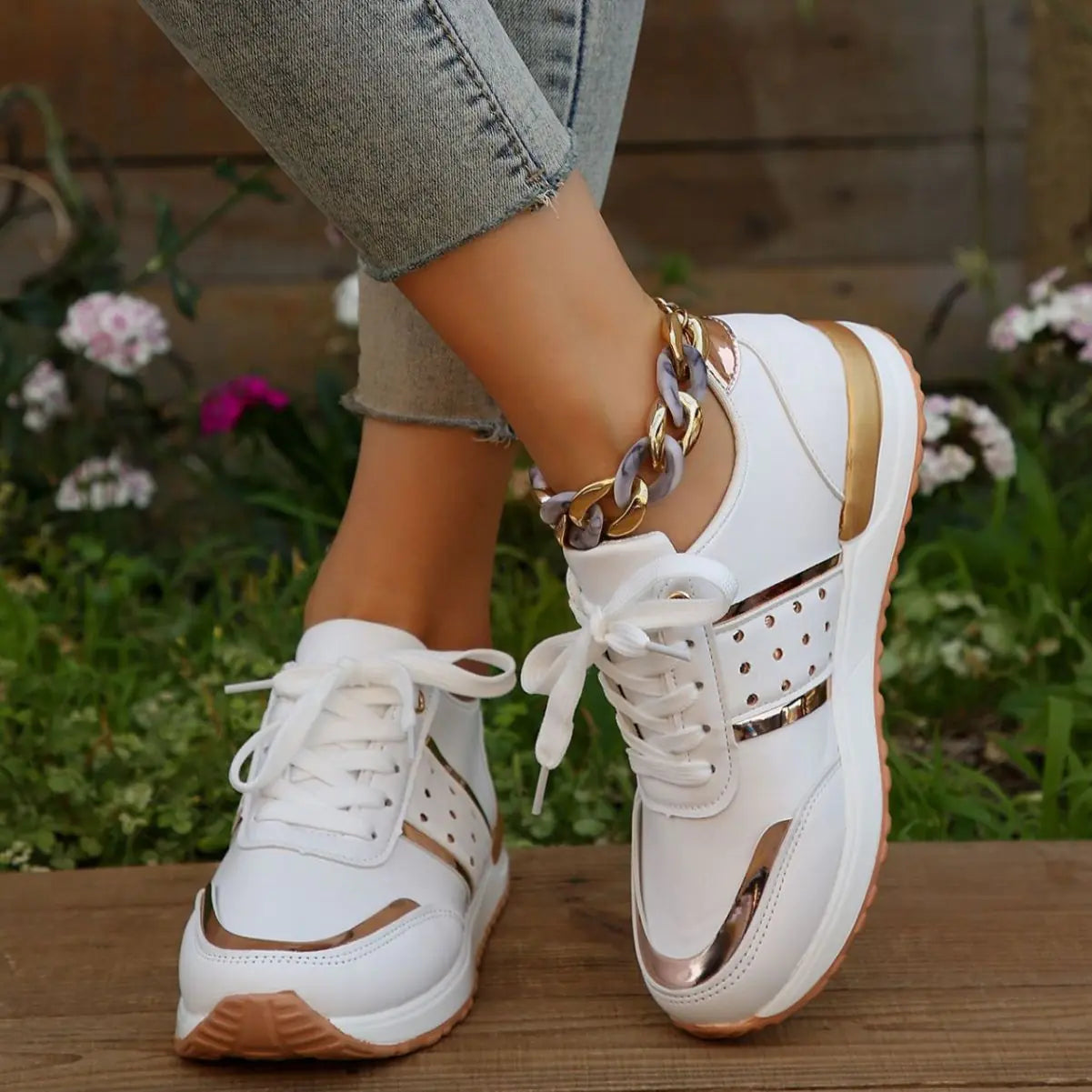 Women's Spring Thick-soled Colorful Casual Sports Shoes
