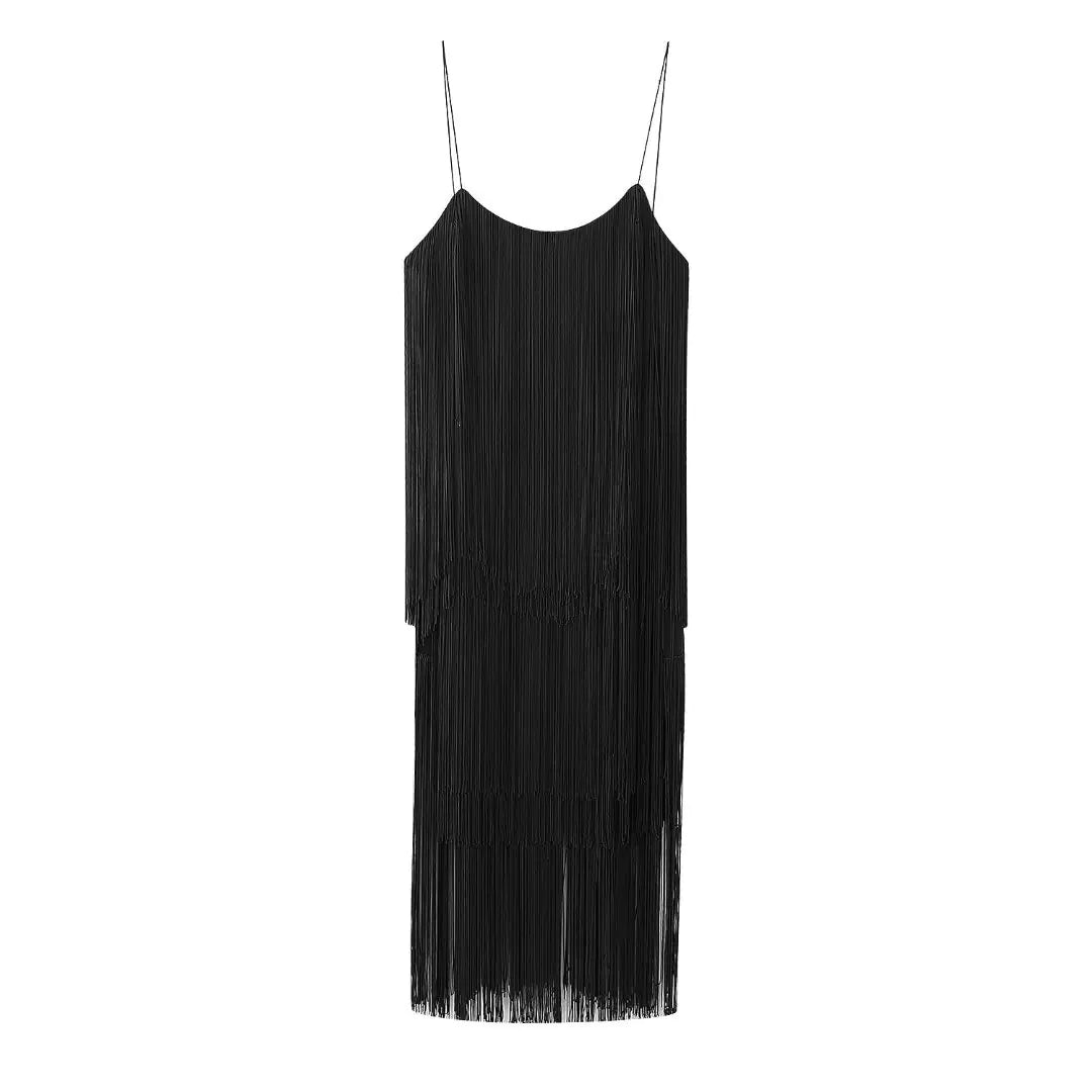 2023 Summer Women's Bohemian Fringe Maxi Dress